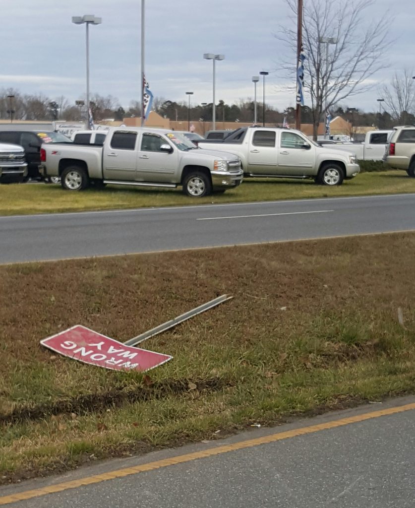 Wrong Way Sign Desert Streams Ministries